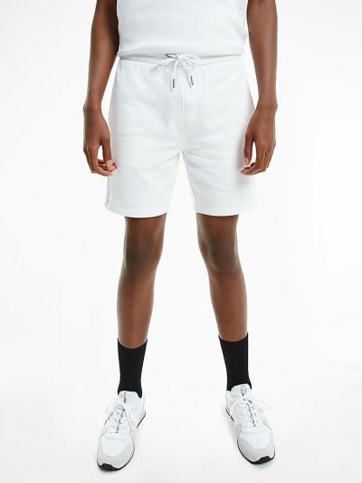 Calvin Klein Ruhák HU608593 | Calvin Klein Organic Cotton Side Logo Férfi Rövidnadrág Világos Fehér